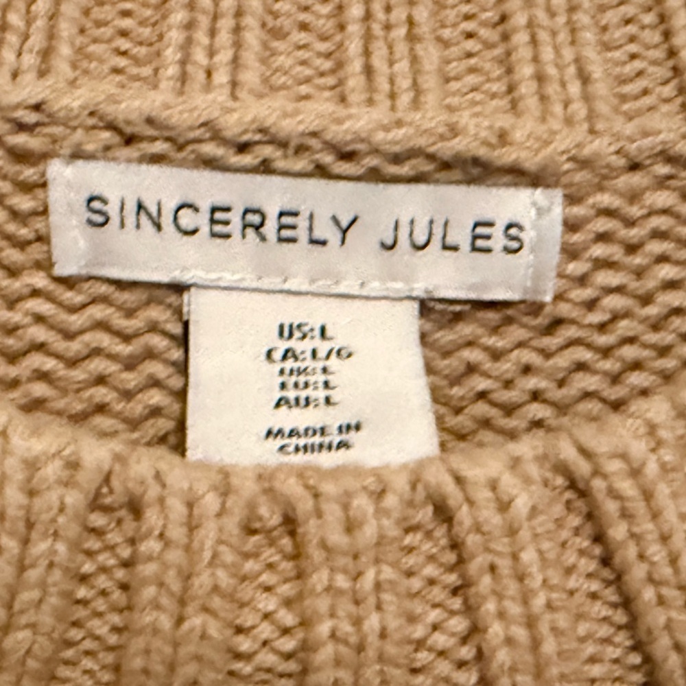 Sincerely Jules Tan Bow Crew Neck Sweater - Picture 4 of 5